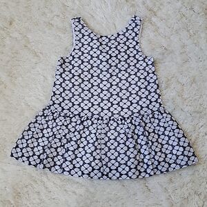 Janie AND JACK 2-PIECE NAVY BLUE & WHITE EYELET SUNDRESS, SIZE 12-18 MONTH - NEW